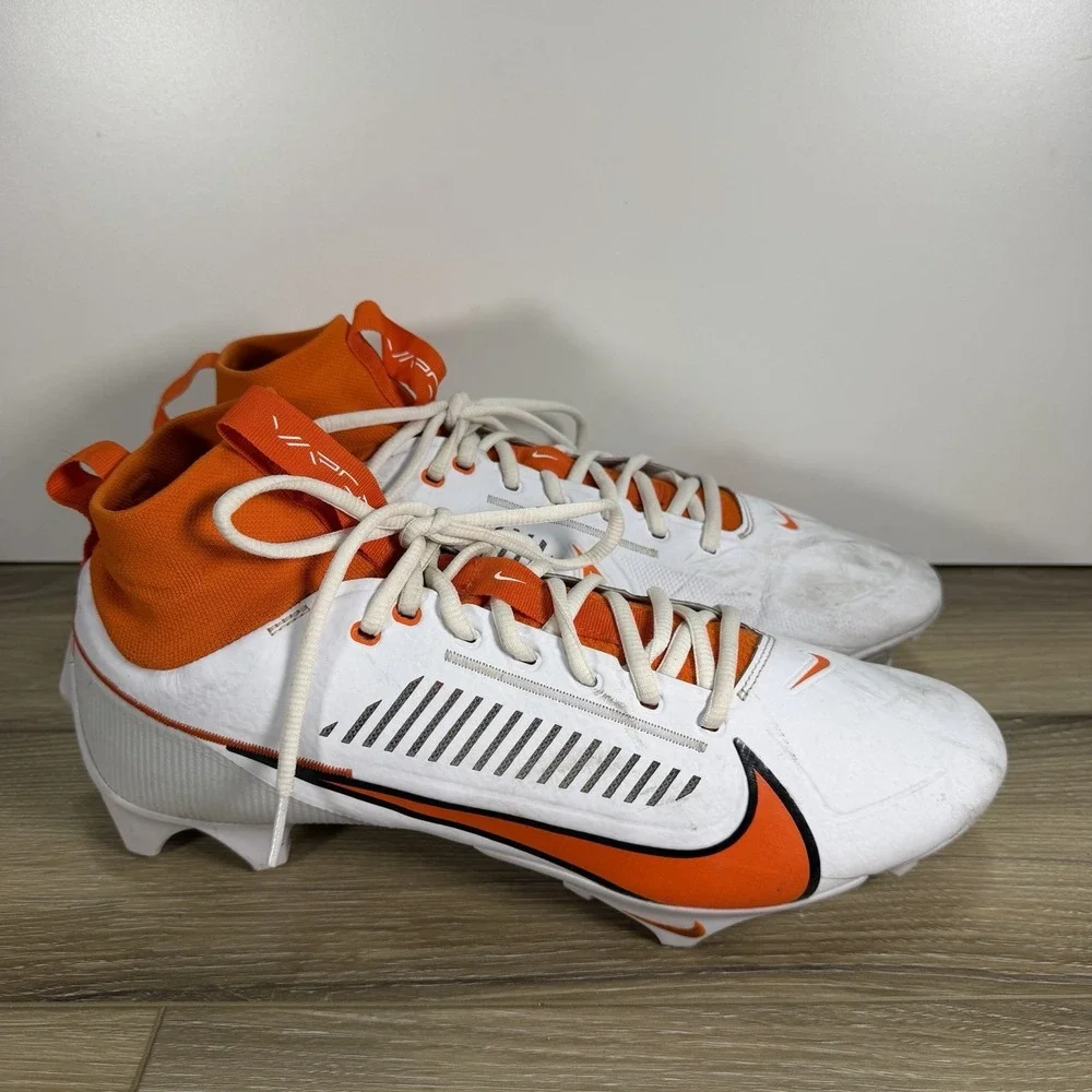 Nike Vapor Edge Pro 360 2 TB White Orange Football Cleats Men's Sz 12 FJ1581-180